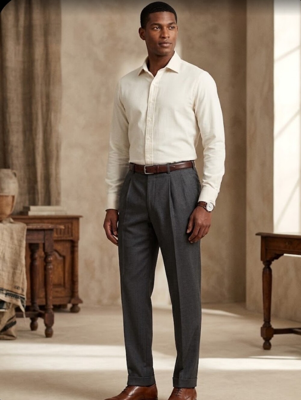 Brooks Brothers Gray Pleated Madison Fit Dress Pants 36x30